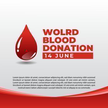 Bold Red Poster for World Blood Donor Day vector
