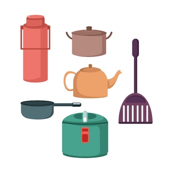 kitchen equipment illustration eps 10 file vector
