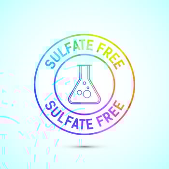 Sulfate free icon illustration. No sulphate badge label in low poly style vector
