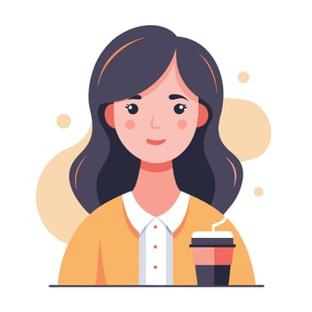 Woman with morning coffee vector
