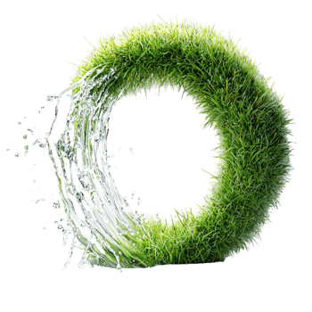 Green circular shape resembling a letter or symbol with a swirling pattern and a sense of motion png