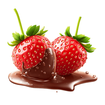 Strawberries dipped in melted chocolate dessert sweet indulgent treat png