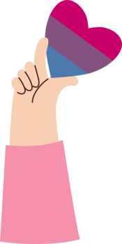 ide Month. LGBTQ Bisexual Pride Heart in Hand png