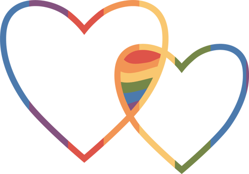 Month Pride. Two LGBT Rainbow Hearts png