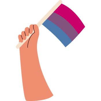Bisexual Flag with Hand png