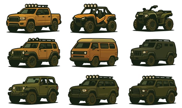 off road vehicles set of different vehicles vector