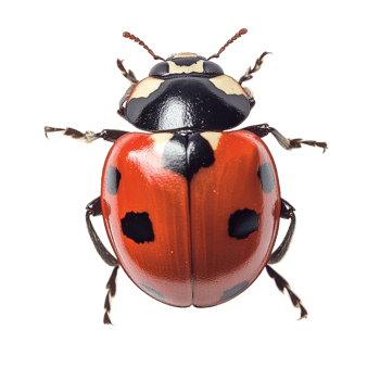 A close up of a ladybug isolated on transparent background png