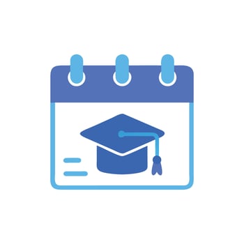 Graduation date reminder icon illustration concept design vector