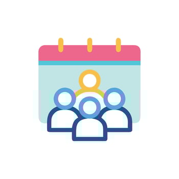Schedule meeting with team members on a calendar date vector