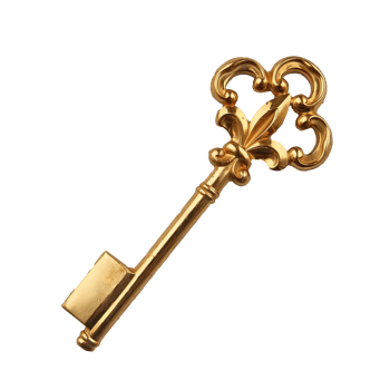 Rose Gold Key Necklace on Transparent Background png