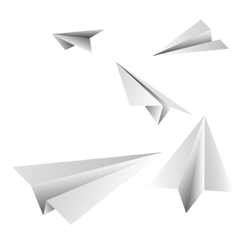 Flying Paper Airplanes on Transparent Background png