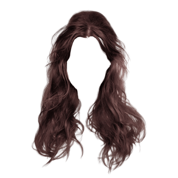 Long Wavy Brown Hair on Transparent Background png