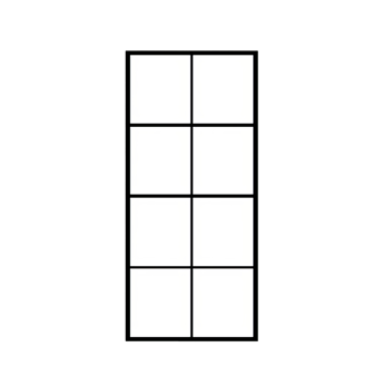 A black and white image of a window with four squares png