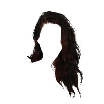 Long Wavy Brown Hair on Transparented Background png