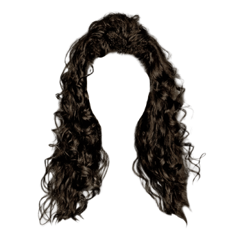 Long Wavy Brown Hair on Transparent Backgrounde png