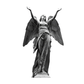 Angel Statue with Wings on Transparent Background png