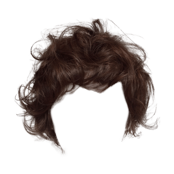 Black Short Hair with Sharp Side Part Isolated Hair Design png