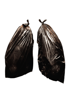 Black Trash Bag on Transparent png