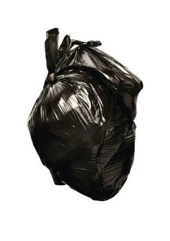 Black Trash Bag on Transparent Background png