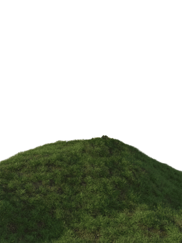 Lush Green Grass Hill on Transparent Background png