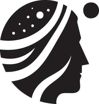 Logo of Abstract Mind Exploring Universe A Modern Symbolic Representation vector