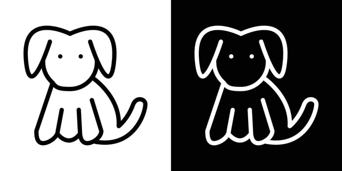 Little puppy icons vectors set in stroke line style.. EPS10