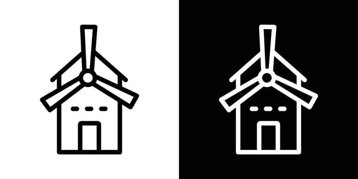 Mill icons vectors set in stroke line style.. EPS10