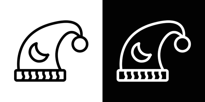 Sleeping hat icons vectors set in stroke line style.. EPS10
