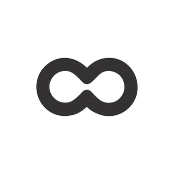 Gray infinity symbol on White Background in center position vector