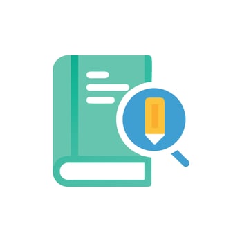 Book search illustration for education and research purposes vector