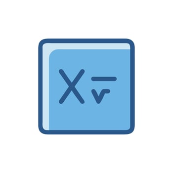 Math symbols icon on blue square background illustration vector
