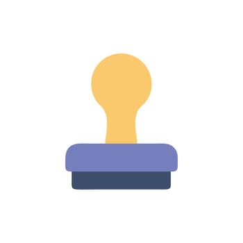 A simple blue and yellow stamp on White Background vector