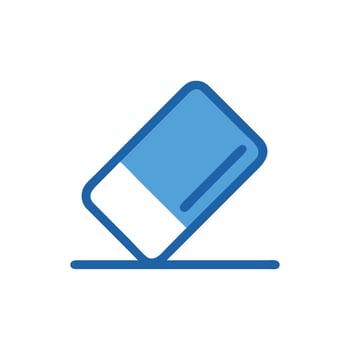 Blue eraser icon isolated against White Background symbol vector