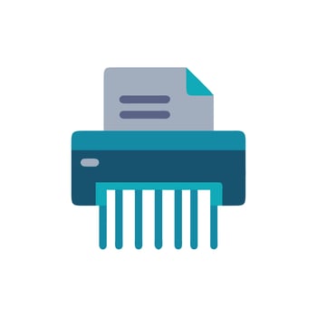 Paper shredder icon illustration for document security and privacy vector