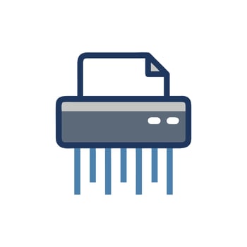 Paper shredder flat icon for document security concept vector