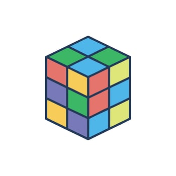 Colorful isometric cube puzzle on a clean black backdrop vector