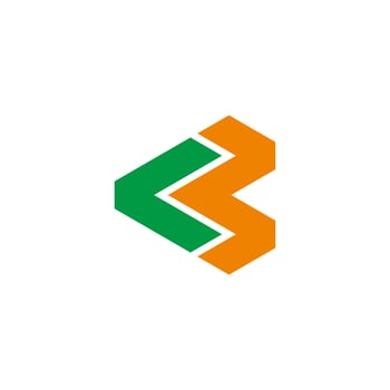 letter cb simple colorful abstract geometric logo vector