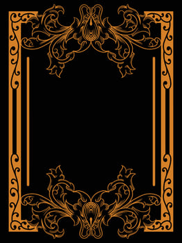 Floral Corner Ornament Frame with Golden Accent vector