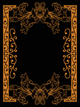 Floral Edge Frame for Wedding Invitation Layouts vector