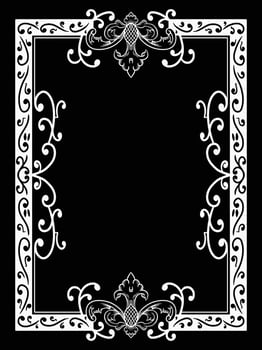 Luxurious Botanical Outline Frame in Ornamental Style vector