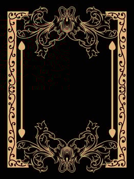 Romantic Wedding Frame with Floral Outline vector