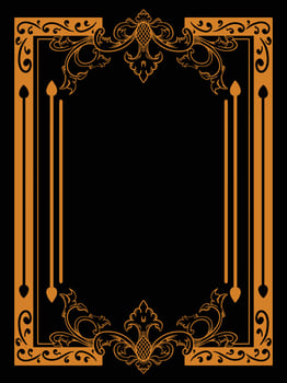 Vintage Floral Edge Frame with Ornamental Design vector