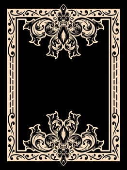 Floral Outline Frame in Classical Ornament Format vector