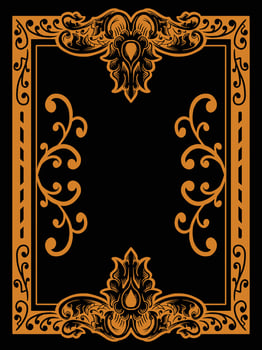 Graceful Garden Ornament Border in Vintage Style vector