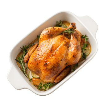 roasted chicken on a plate png