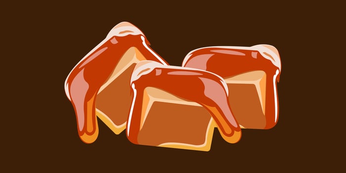 Illustration set of melted caramel vector
