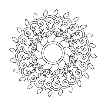 Divine Lotus Mandala for Coloring Book Page vector