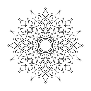 Sacred Bohemian Mandala Coloring Book Page vector