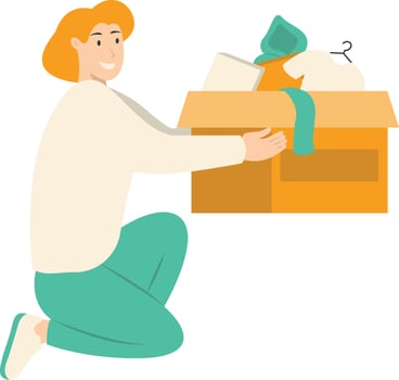 Illustration of a Woman Volunteers vector