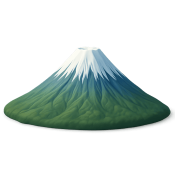 Simple 3D Model of a Mountain with Snow Cap and Green Texture png